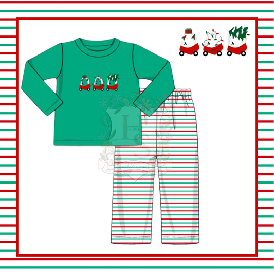 BOYS COZY COUPE CHRISTMAS PANTS SET