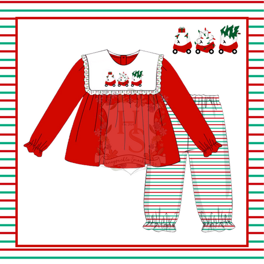 GIRLS COZY COUPE CHRISTMAS PANTS SET