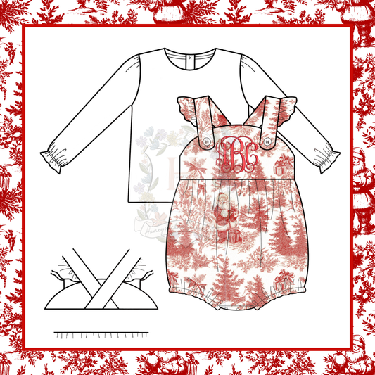 GIRLS SANTA CLAUSE TOILE BUBBLE